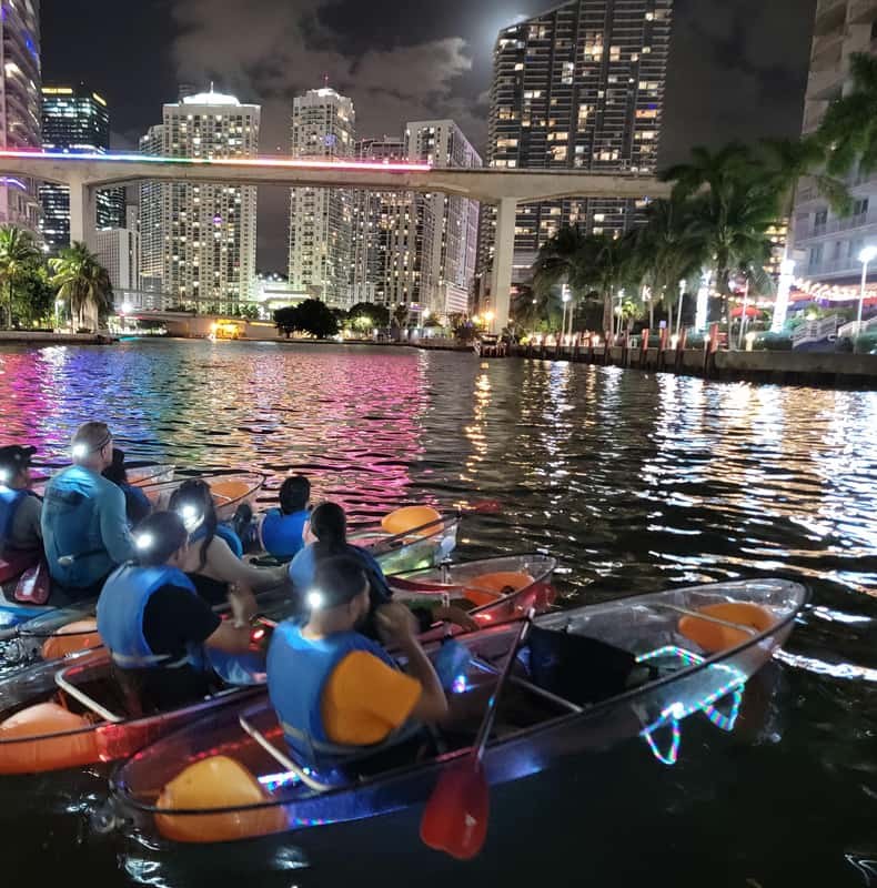 Miami: Guided LED-Lit Kayak Night Tour